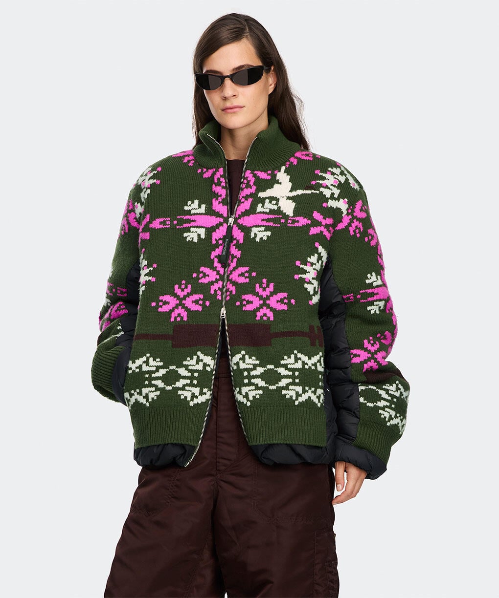 Moss Khaki/Orchid Print