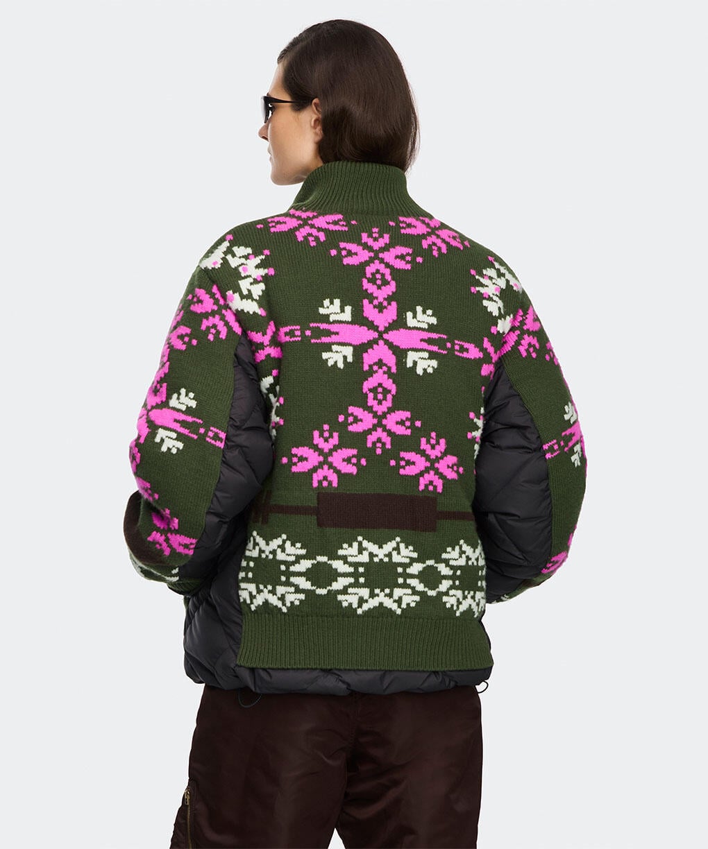 Moss Khaki/Orchid Print