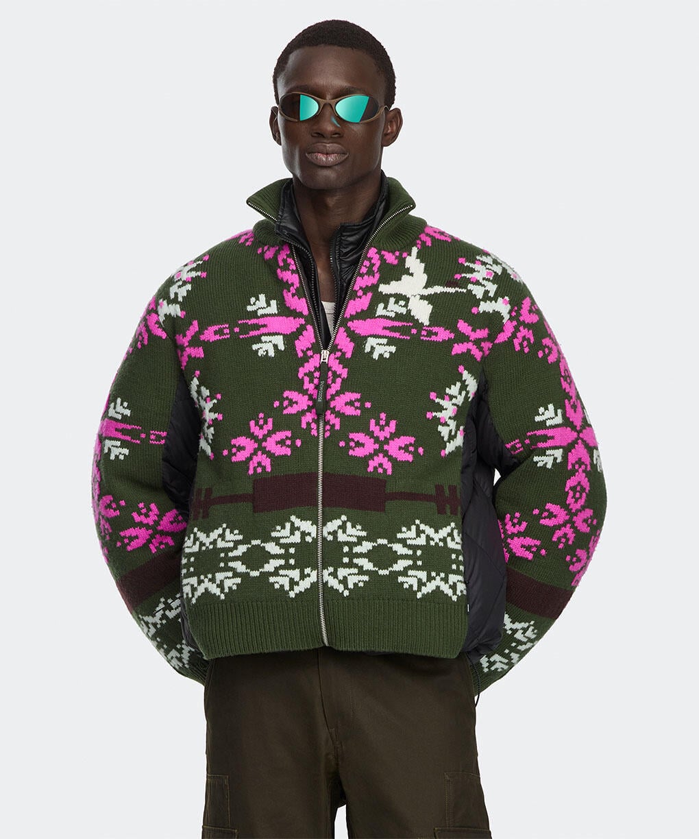 Moss Khaki/Orchid Print