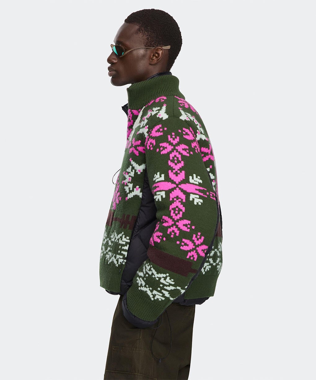 Moss Khaki/Orchid Print