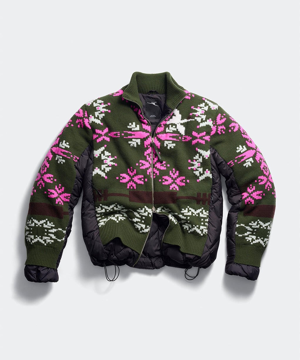 Moss Khaki/Orchid Print