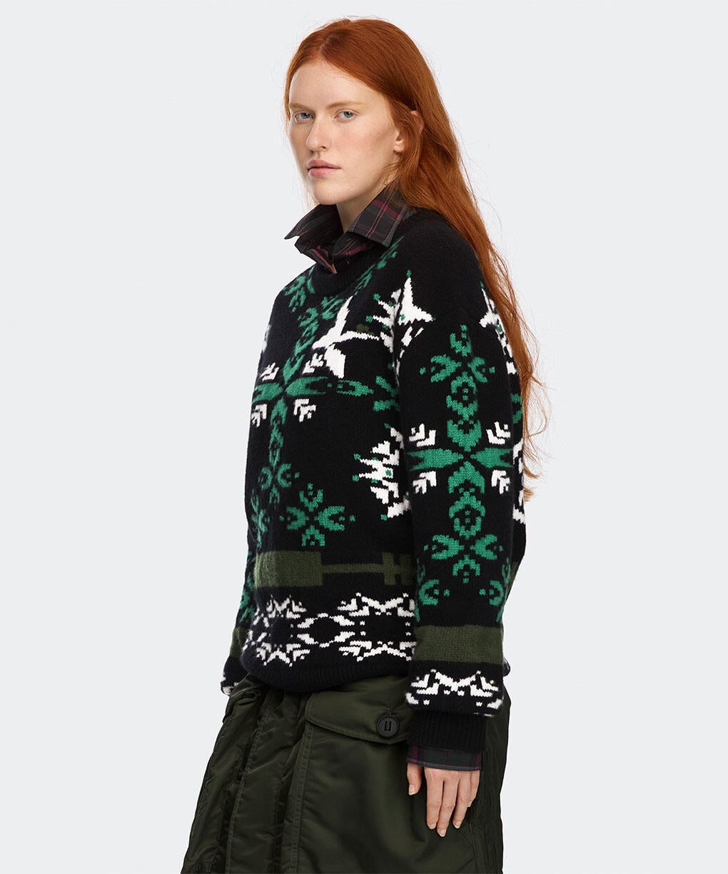 Black/Moss Khaki Print