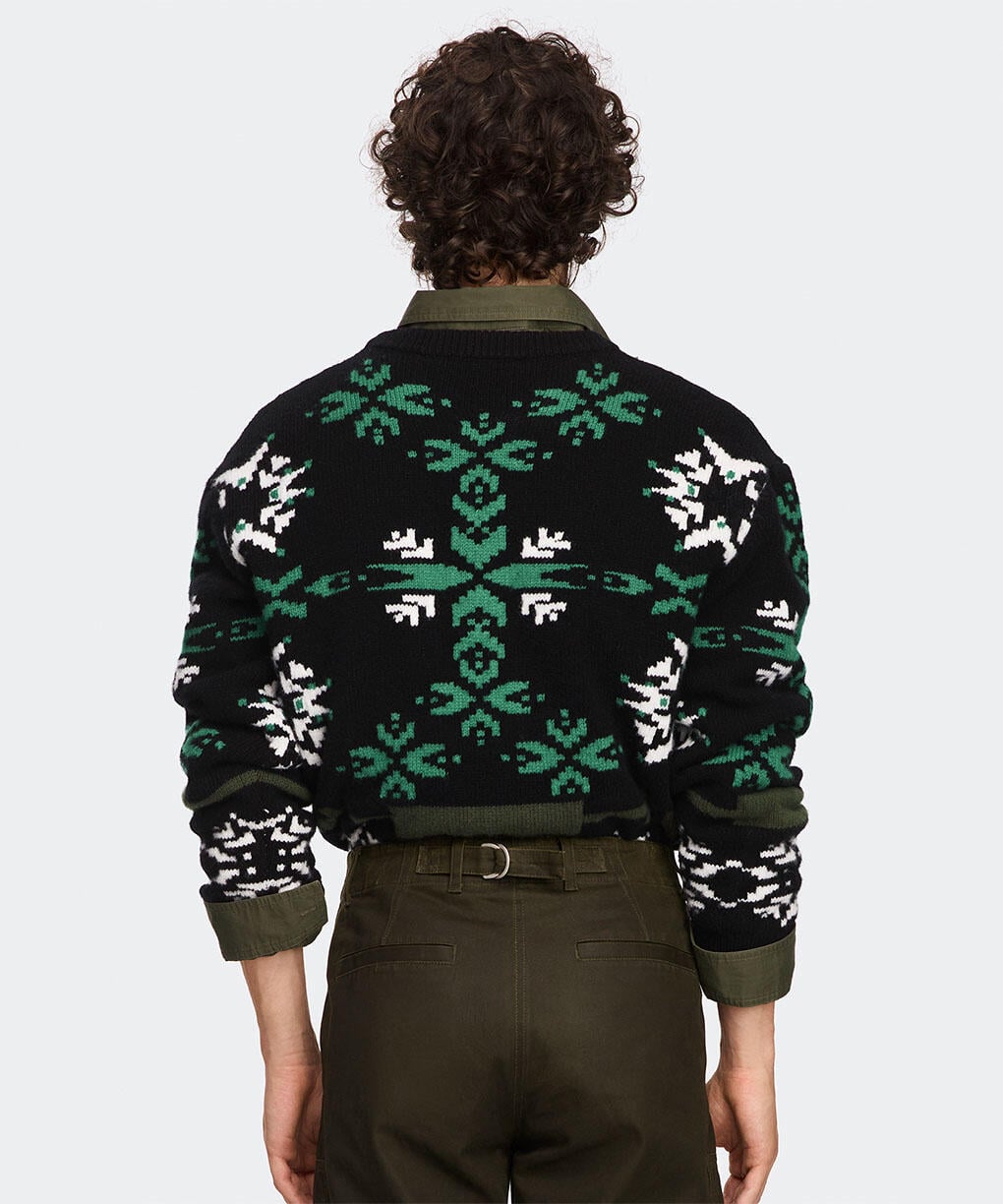 Black/Moss Khaki Print