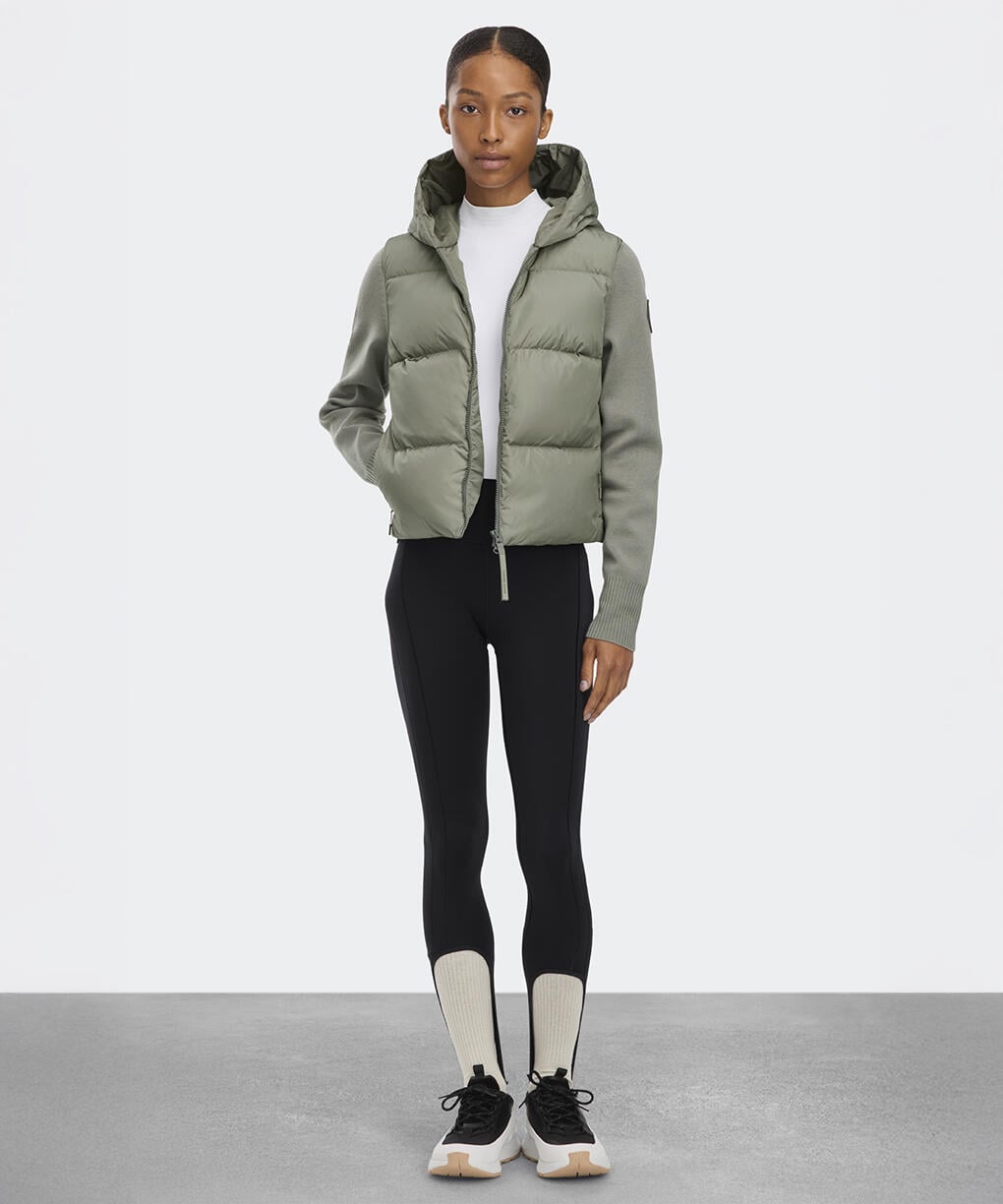 ハイブリッジ ワイド キルト ニット フーディー トーナルディスク